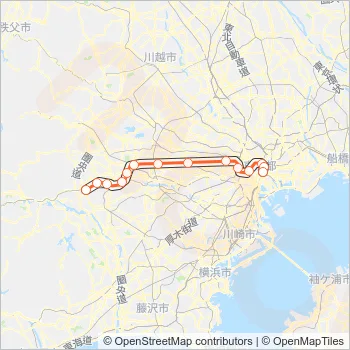 中央線快速 CHUO RAPID LINE Metro Line Map
