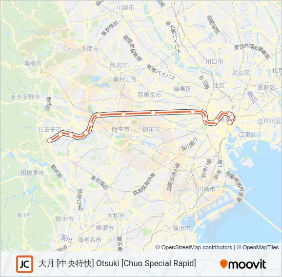 中央線快速 CHUO RAPID LINE Metro Line Map