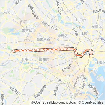 中央線快速 CHUO RAPID LINE Metro Line Map