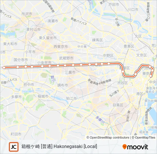 中央線快速 CHUO RAPID LINE Metro Line Map