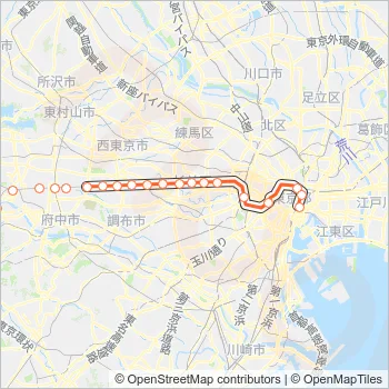 中央線快速 CHUO RAPID LINE Metro Line Map
