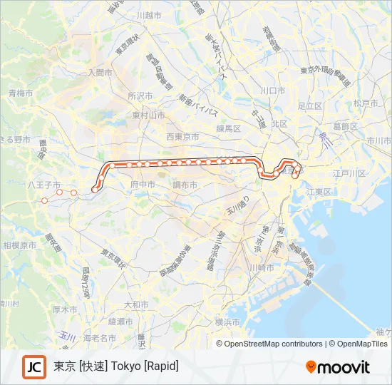 中央線快速 CHUO RAPID LINE Metro Line Map