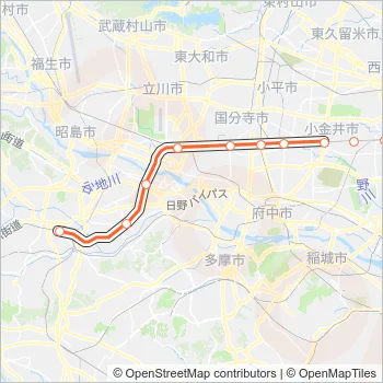 中央線快速 CHUO RAPID LINE Metro Line Map