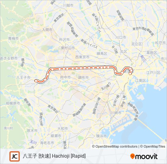 中央線快速 CHUO RAPID LINE metro Line Map