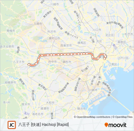 中央線快速 CHUO RAPID LINE Metro Line Map