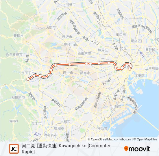 中央線快速 CHUO RAPID LINE metro Line Map