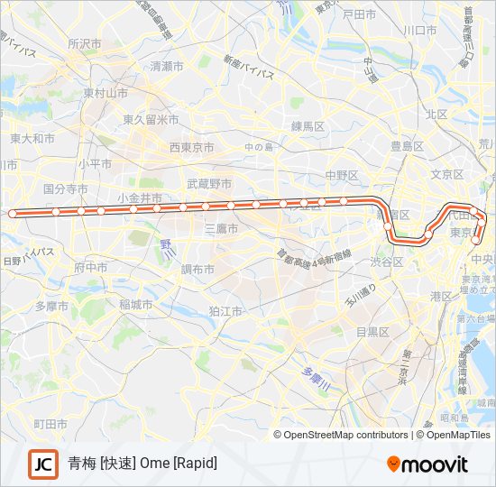 中央線快速 CHUO RAPID LINE 地下鉄 - メトロの路線図