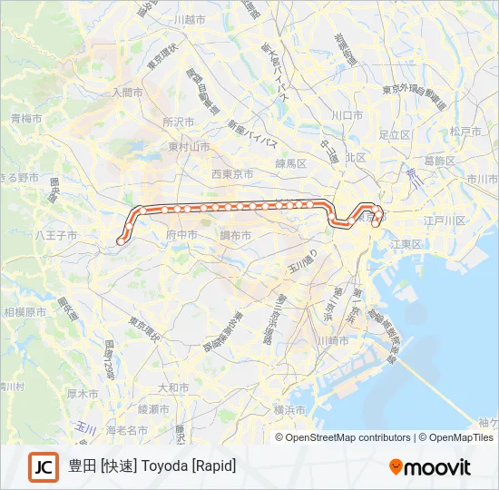 中央線快速 CHUO RAPID LINE Metro Line Map
