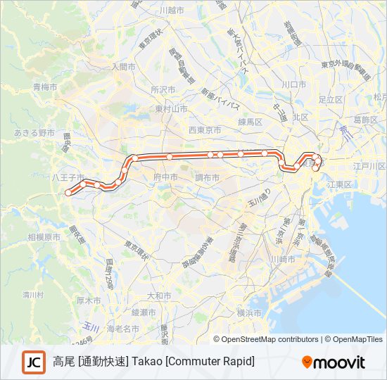 中央線快速 CHUO RAPID LINE metro Line Map