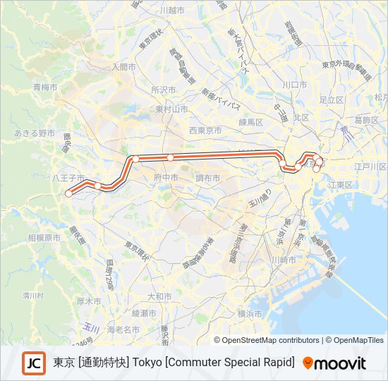 中央線快速 CHUO RAPID LINE Metro Line Map