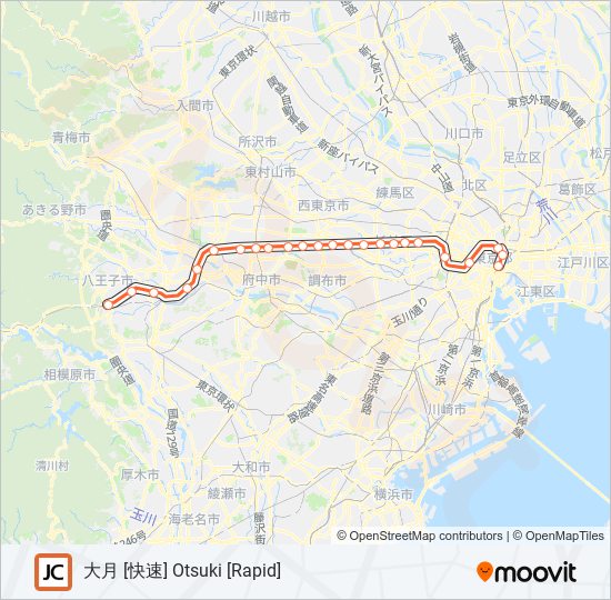 中央線快速 CHUO RAPID LINE metro Line Map