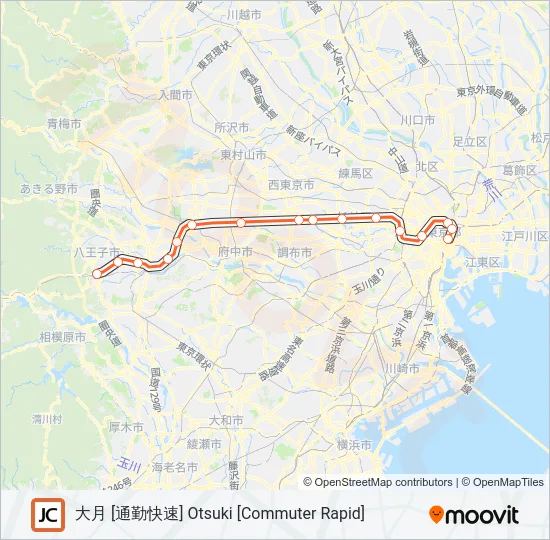 中央線快速 CHUO RAPID LINE Metro Line Map