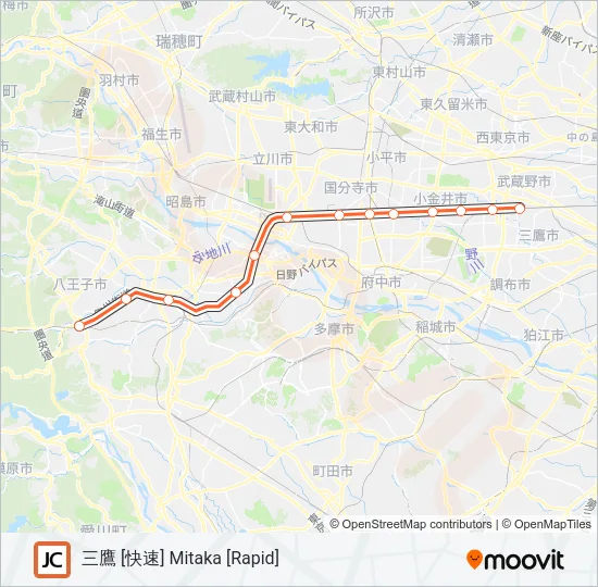 中央線快速 CHUO RAPID LINE 地下鉄 - メトロの路線図