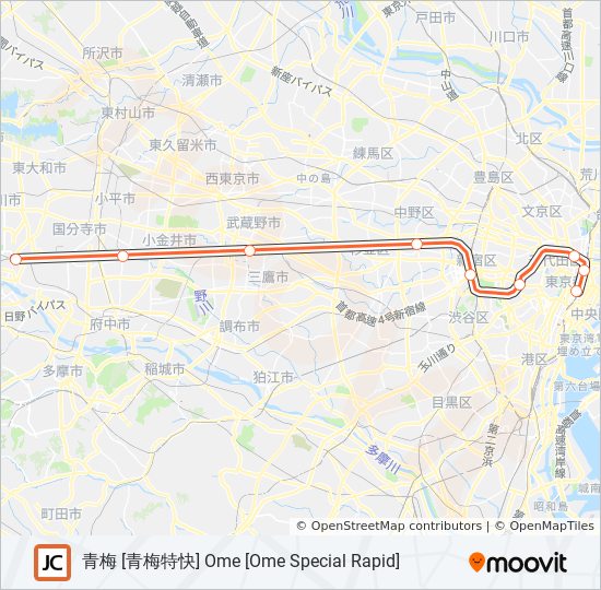 中央線快速 CHUO RAPID LINE 地下鉄 - メトロの路線図