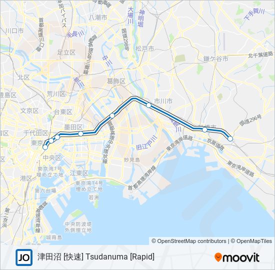 総武快速線 SOBU RAPID LINE metro Line Map