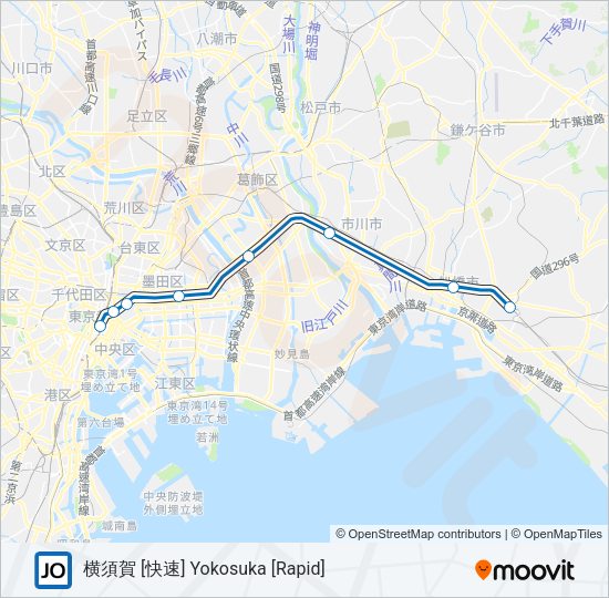 総武快速線 SOBU RAPID LINE Metro Line Map