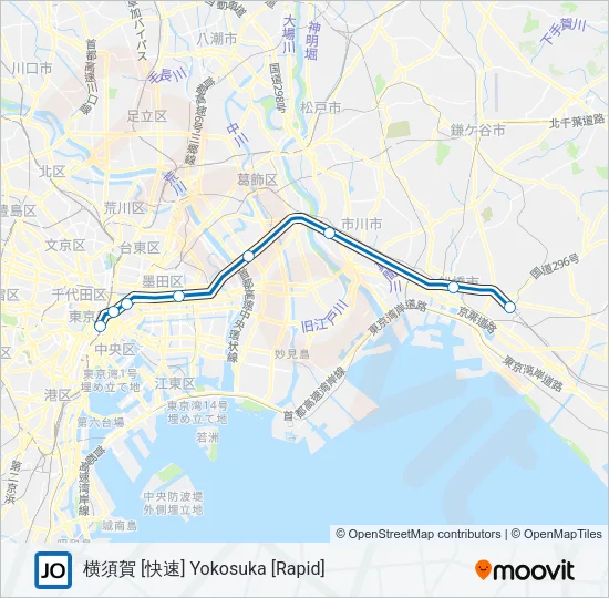 総武快速線 SOBU RAPID LINE Metro Line Map