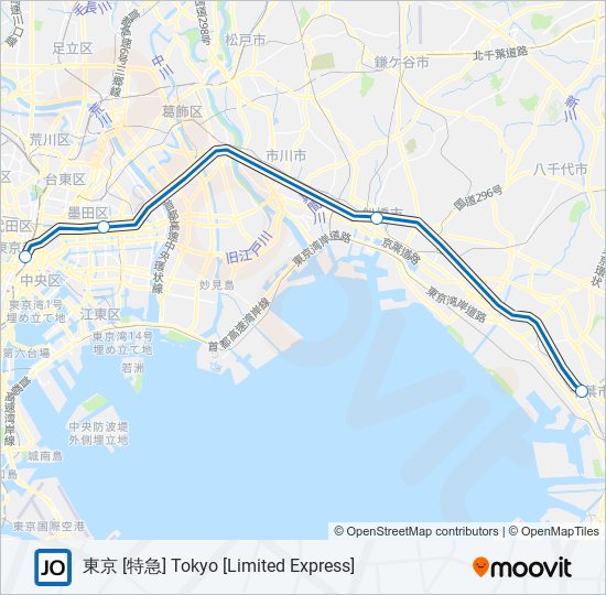 総武快速線 SOBU RAPID LINE metro Line Map