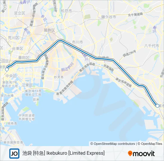 総武快速線 SOBU RAPID LINE Metro Line Map
