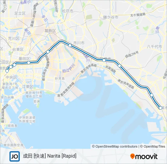 総武快速線 SOBU RAPID LINE Metro Line Map