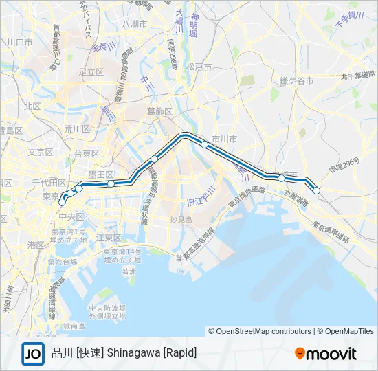 総武快速線 SOBU RAPID LINE Metro Line Map