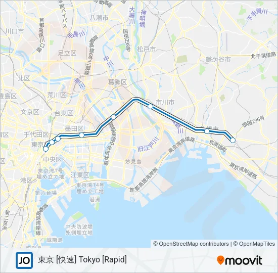 総武快速線 SOBU RAPID LINE Metro Line Map
