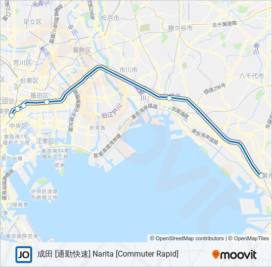 総武快速線 SOBU RAPID LINE metro Line Map