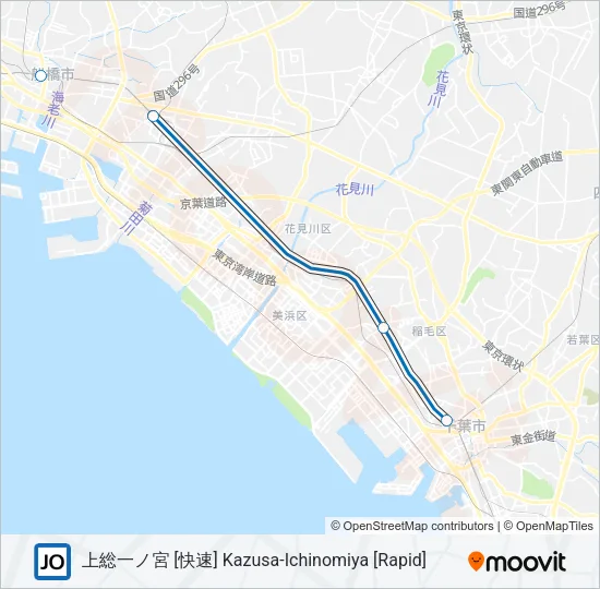 総武快速線 SOBU RAPID LINE Metro Line Map