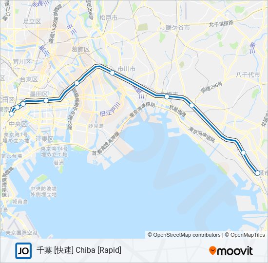 総武快速線 SOBU RAPID LINE metro Line Map