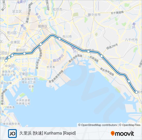 総武快速線 SOBU RAPID LINE metro Line Map