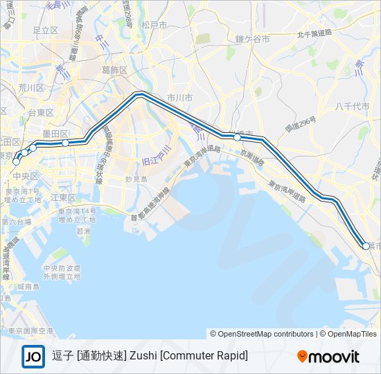 総武快速線 SOBU RAPID LINE metro Line Map