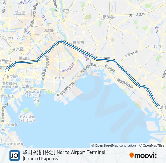 総武快速線 SOBU RAPID LINE Metro Line Map