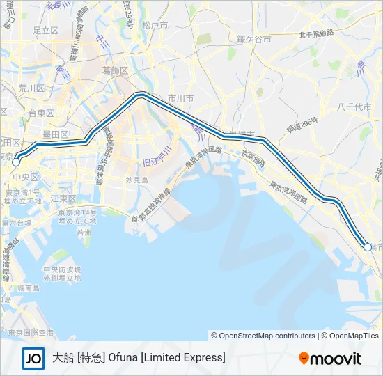 総武快速線 SOBU RAPID LINE Metro Line Map