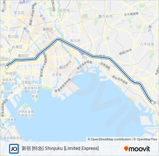 総武快速線 SOBU RAPID LINE metro Line Map