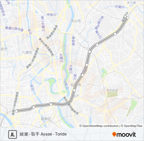 常磐線各駅停車joban Local Line路線 時刻表 站點和地圖 綾瀬 普通 Ayase Local