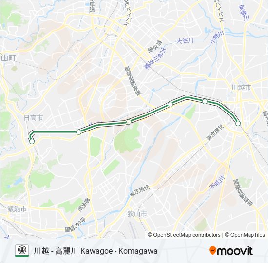 川越線(川越-高麗川間) KAWAGOE LINE 地下鉄 - メトロの路線図