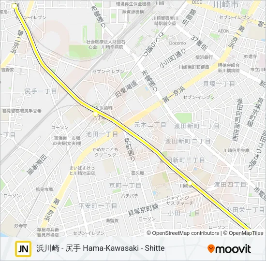 南武線浜川崎支線 NAMBU BRANCH LINE 地下鉄 - メトロの路線図