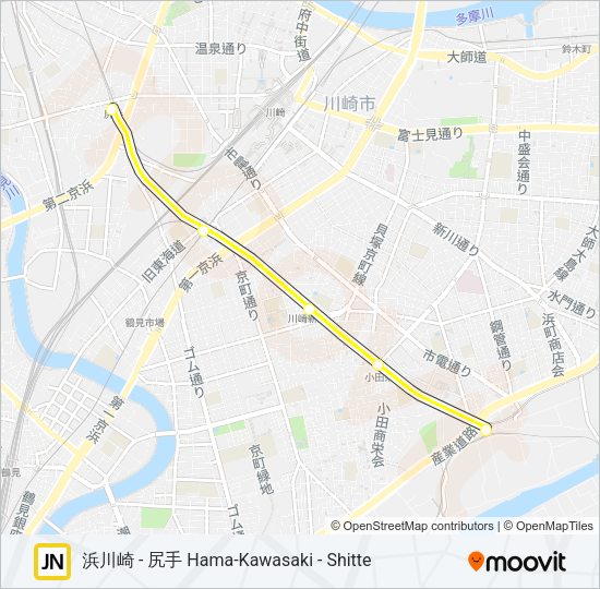 南武線浜川崎支線 NAMBU BRANCH LINE Metro Line Map
