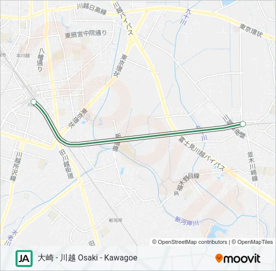 埼京線・川越線 SAIKYO-KAWAGOE LINE Metro Line Map