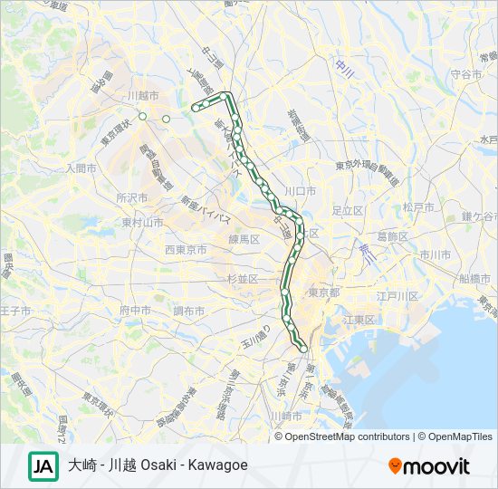 埼京線・川越線 SAIKYO-KAWAGOE LINE Metro Line Map
