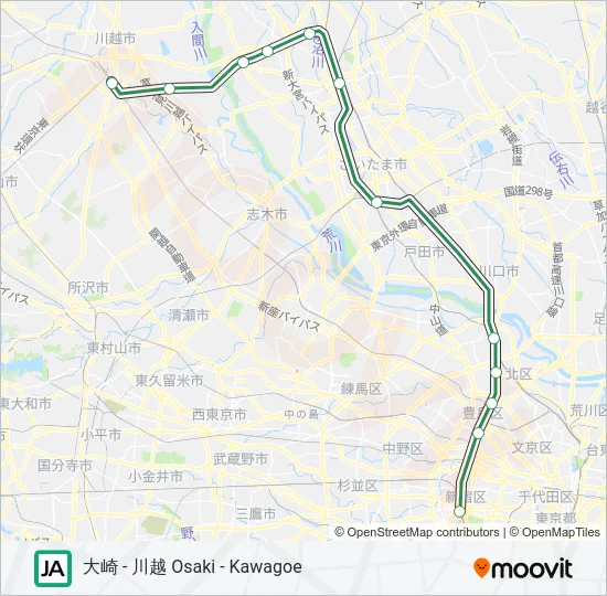 埼京線・川越線 SAIKYO-KAWAGOE LINE Metro Line Map
