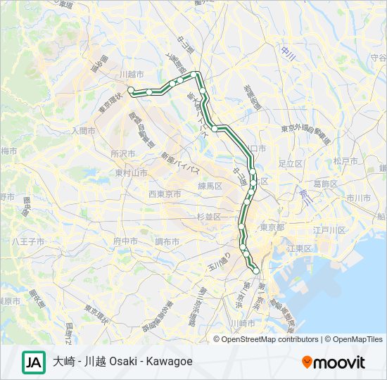 埼京線・川越線 SAIKYO-KAWAGOE LINE Metro Line Map