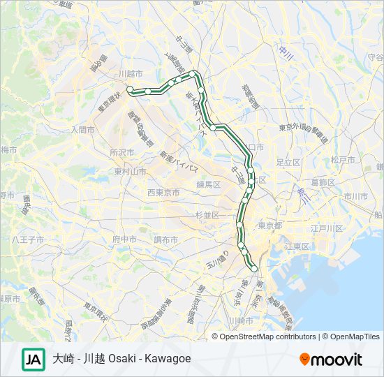 埼京線・川越線 SAIKYO-KAWAGOE LINE metro Line Map