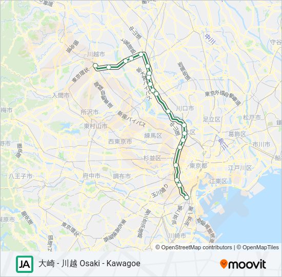 埼京線・川越線 SAIKYO-KAWAGOE LINE Metro Line Map
