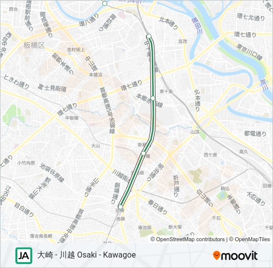 埼京線・川越線 SAIKYO-KAWAGOE LINE Metro Line Map