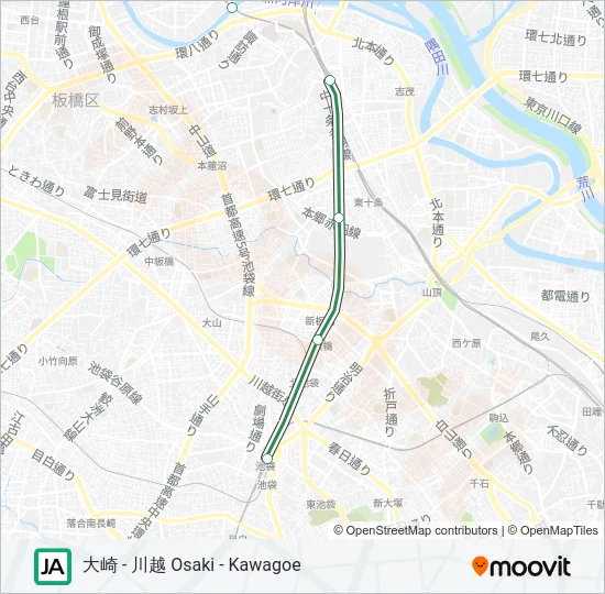 埼京線・川越線 SAIKYO-KAWAGOE LINE Metro Line Map