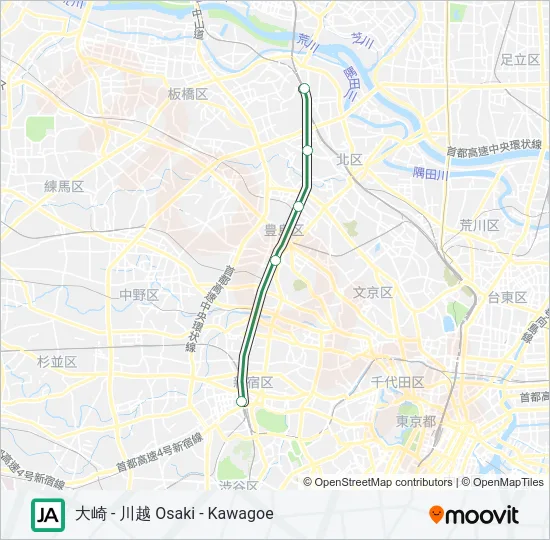 埼京線・川越線 SAIKYO-KAWAGOE LINE Metro Line Map