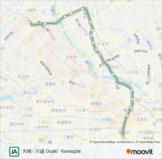 埼京線・川越線 SAIKYO-KAWAGOE LINE Metro Line Map