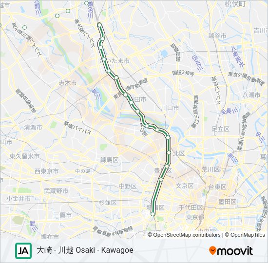 埼京線 川越線saikyo Kawagoe Line路線 時刻表 站點和地圖 新宿 普通 Shinjuku Local