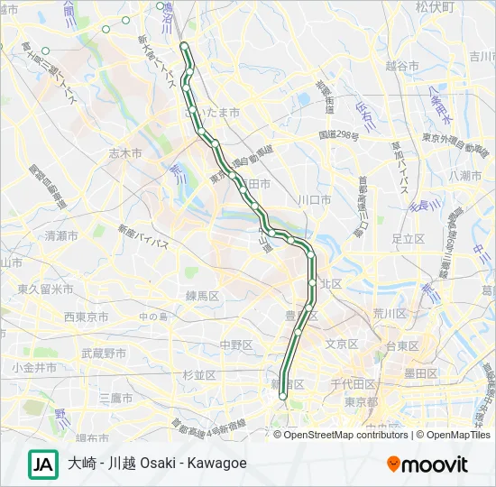 埼京線・川越線 SAIKYO-KAWAGOE LINE Metro Line Map